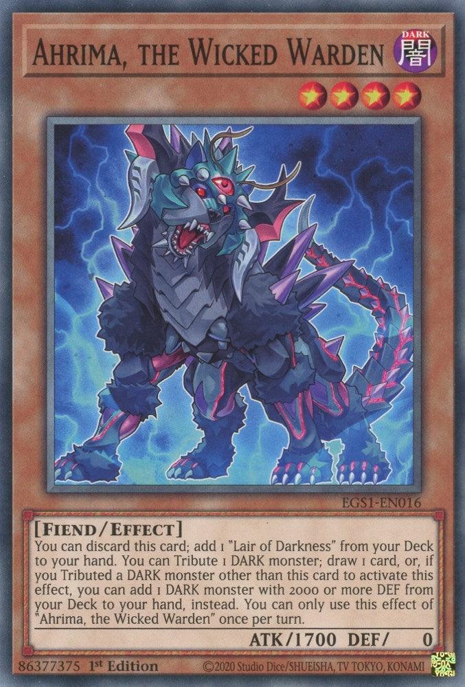 Common, Dark, Effect Monster, Egyptian God Deck: Slifer the Sky Dragon Unlimited, Fiend, Unlimited Ahrima, the Wicked Warden [EGS1-EN016] Common - Trading Card World