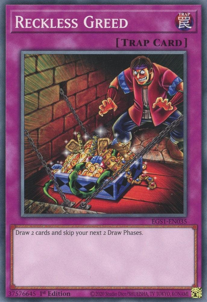Common, Egyptian God Deck: Slifer the Sky Dragon Unlimited, Normal Trap, Trap, Unlimited Reckless Greed [EGS1-EN035] Common - Trading Card World