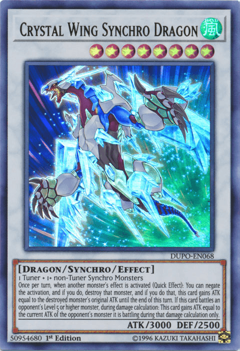 1st Edition, Dragon, Duel Power, Synchro/Effect Monster, Ultra Rare, Unlimited, Wind Crystal Wing Synchro Dragon [DUPO-EN068] Ultra Rare - Trading Card World