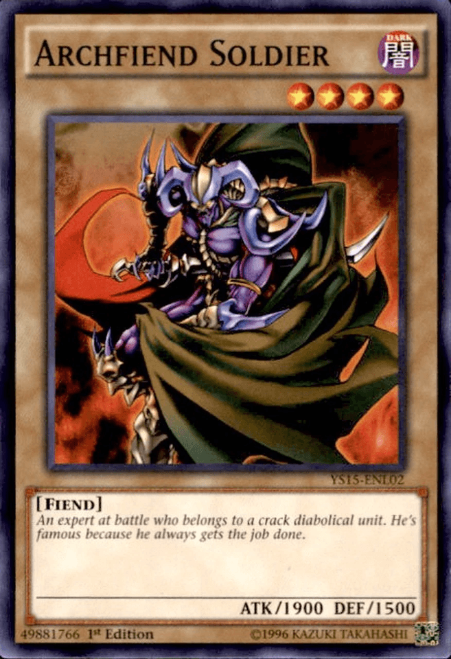 1st Edition, Common, Dark, Fiend, Normal Monster, Starter Deck: Dark Legion Archfiend Soldier [YS15-ENL02] Common - Trading Card World