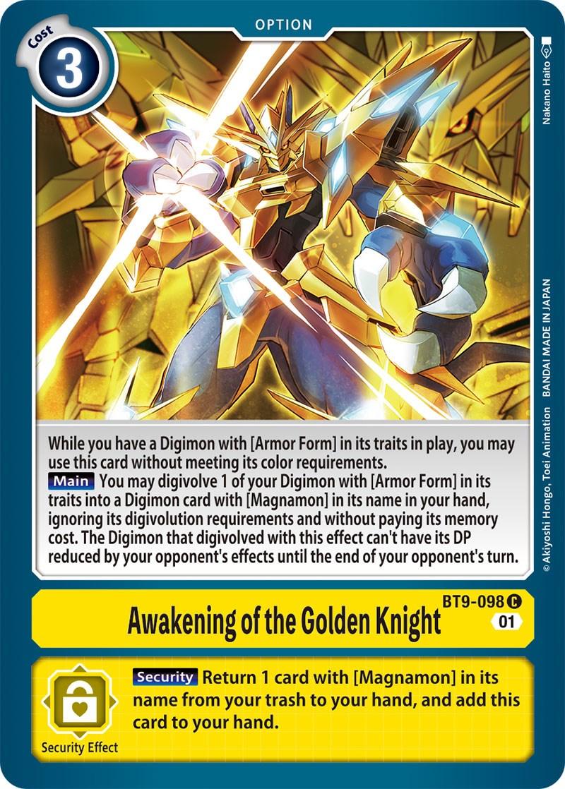 BT9-098, Common, Option, X Record, Yellow Awakening of the Golden Knight [BT9-098] [X Record] - Trading Card World