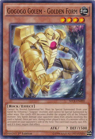 1st Edition, Common, Earth, Effect Monster, Rock, Secrets of Eternity, Unlimited Gogogo Golem - Golden Form [SECE-EN090] Common - Trading Card World