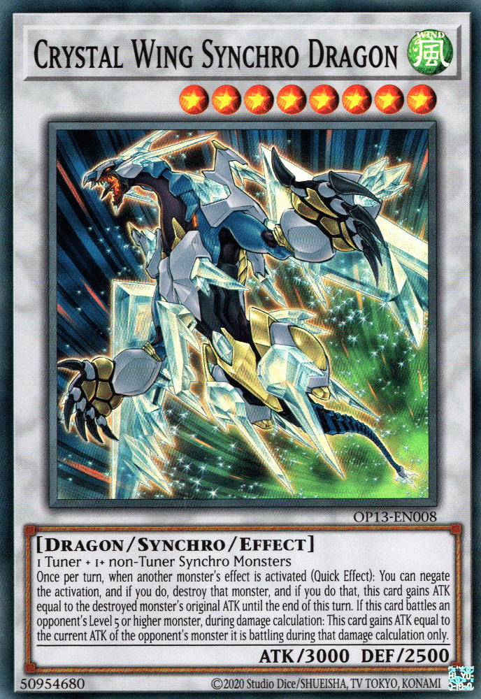 Dragon, OTS Tournament Pack 13, Super Rare, Synchro/Effect Monster, Unlimited, Wind Crystal Wing Synchro Dragon [OP13-EN008] Super Rare - Trading Card World