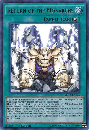 1st Edition, 2014 Mega-Tins Mega Pack, Continuous Spell, Spell, Ultra Rare Return of the Monarchs [MP14-EN173] Ultra Rare - Trading Card World