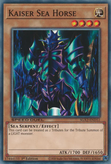 1st Edition, Common, Effect Monster, Light, Sea Serpert, Speed Duel GX: Midterm Paradox Kaiser Sea Horse [SGX2-END12] Common - Trading Card World