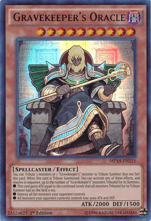 1st Edition, 2014 Mega-Tins Mega Pack, Dark, Effect Monster, Spellcaster, Ultra Rare Gravekeeper's Oracle [MP14-EN215] Ultra Rare - Trading Card World