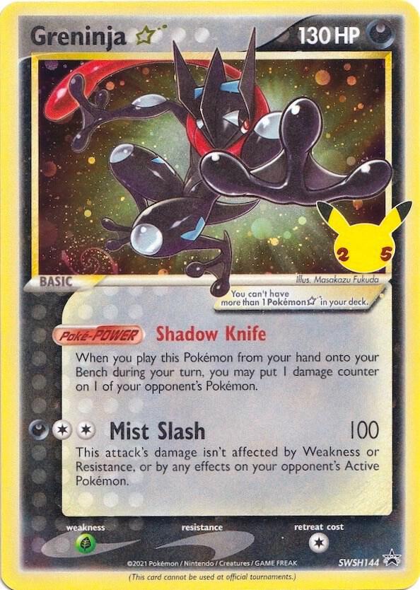 Celebrations: 25th Anniversary, Sword & Shield: Black Star Promos Greninja Star (SWSH144) (Celebrations) [Sword & Shield: Black Star Promos] - Trading Card World