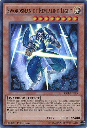 1st Edition, Effect Monster, Light, Secrets of Eternity, Ultra Rare, Unlimited, Warrior Swordsman of Revealing Light [SECE-EN095] Ultra Rare - Trading Card World