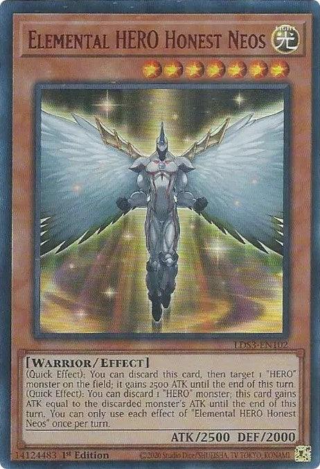 1st Edition, Effect Monster, Legendary Duelists: Season 3, Light, Ultra Rare, Warrior Elemental HERO Honest Neos (Red) [LDS3-EN102] Ultra Rare - Trading Card World