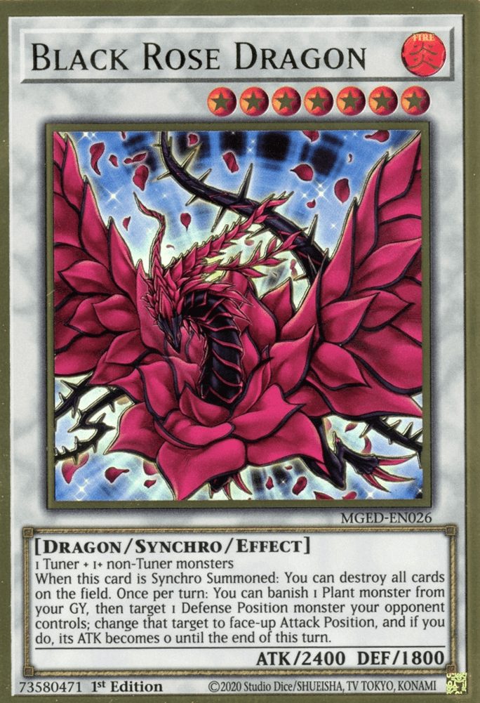1st Edition, Dragon, Fire, Gold Rare, Maximum Gold: El Dorado, Synchro/Effect Monster Black Rose Dragon [MGED-EN026] Gold Rare - Trading Card World