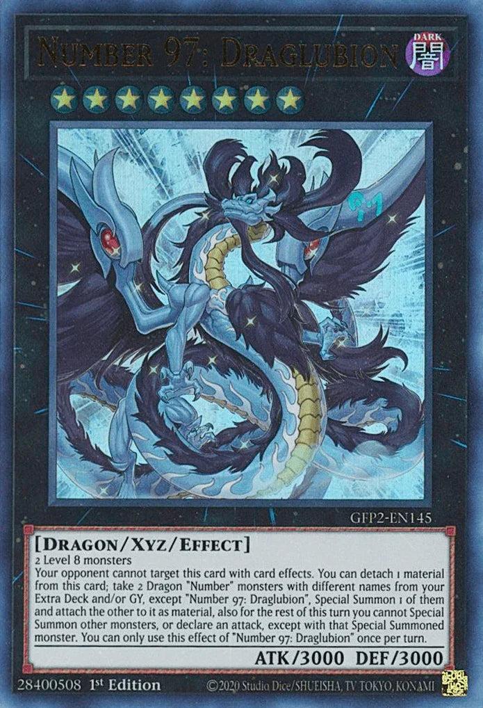 1st Edition, Dark, Dragon, Ghosts From the Past: The 2nd Haunting, Ultra Rare, Xyz/Effect Monster Number 97: Draglubion [GFP2-EN145] Ultra Rare - Trading Card World