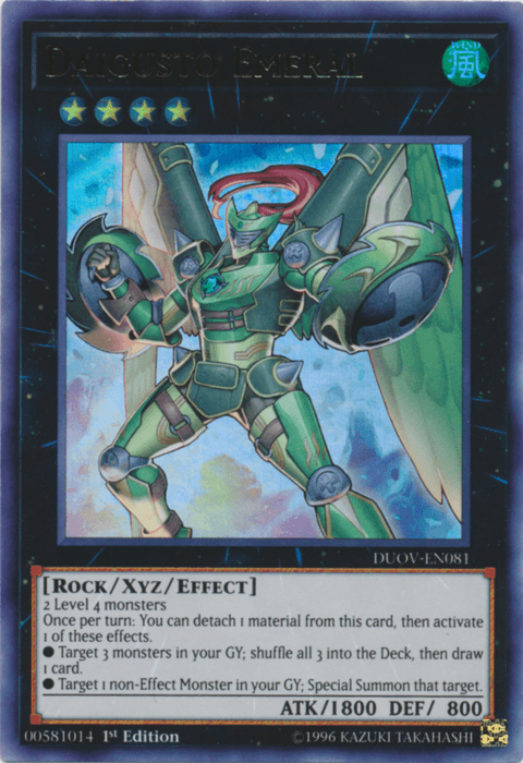 1st Edition, Duel Overload, Rock, Ultra Rare, Wind, Xyz/Effect Monster Daigusto Emeral [DUOV-EN081] Ultra Rare - Trading Card World