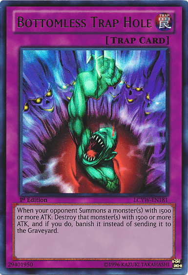 1st Edition, Legendary Collection 3: Yugi's World, Normal Trap, Trap, Ultra Rare, Unlimited Bottomless Trap Hole [LCYW-EN181] Ultra Rare - Trading Card World