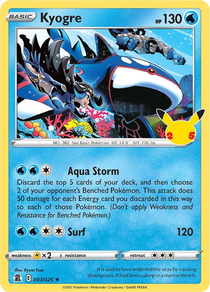 Celebrations: 25th Anniversary Kyogre (003/025) [Celebrations: 25th Anniversary] - Trading Card World