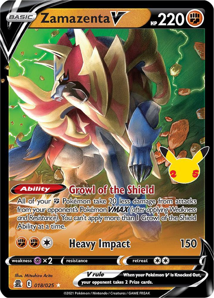 Celebrations: 25th Anniversary Zamazenta V (018/025) [Celebrations: 25th Anniversary] - Trading Card World