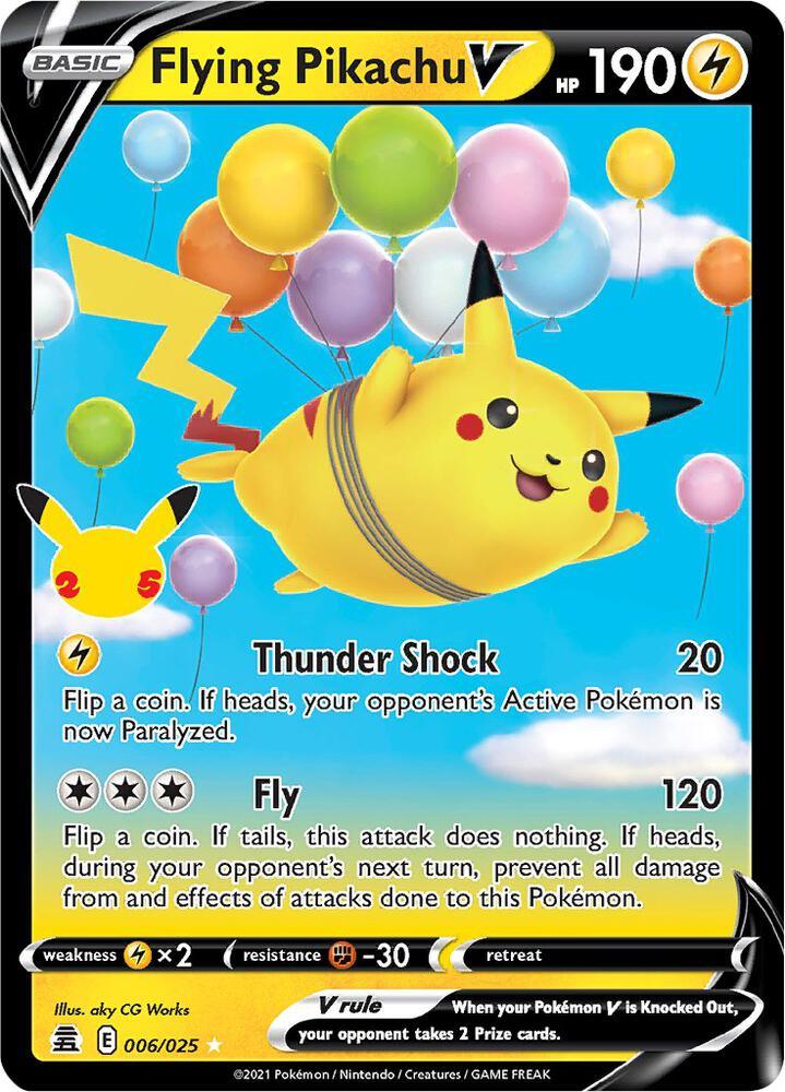 Celebrations: 25th Anniversary Flying Pikachu V (006/025) [Celebrations: 25th Anniversary] - Trading Card World