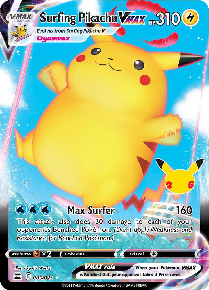 Celebrations: 25th Anniversary Surfing Pikachu VMAX (009/025) [Celebrations: 25th Anniversary] - Trading Card World