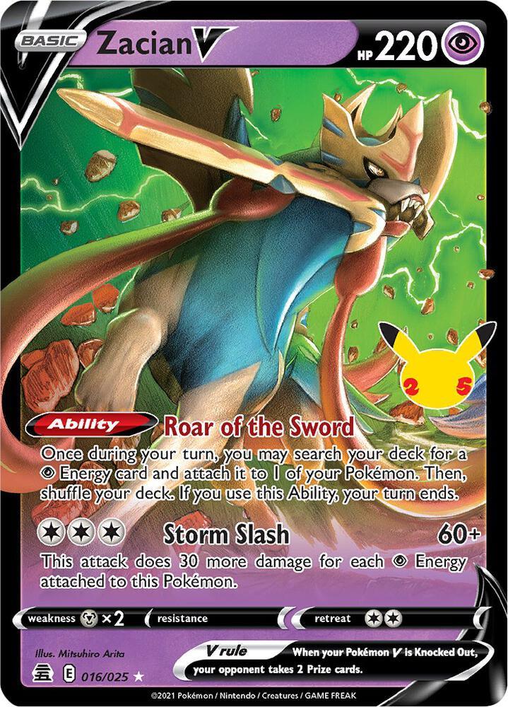 Celebrations: 25th Anniversary Zacian V (016/025) [Celebrations: 25th Anniversary] - Trading Card World
