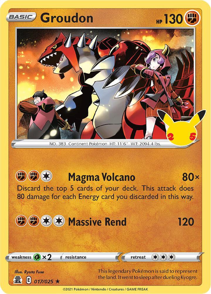 Celebrations: 25th Anniversary Groudon (017/025) [Celebrations: 25th Anniversary] - Trading Card World
