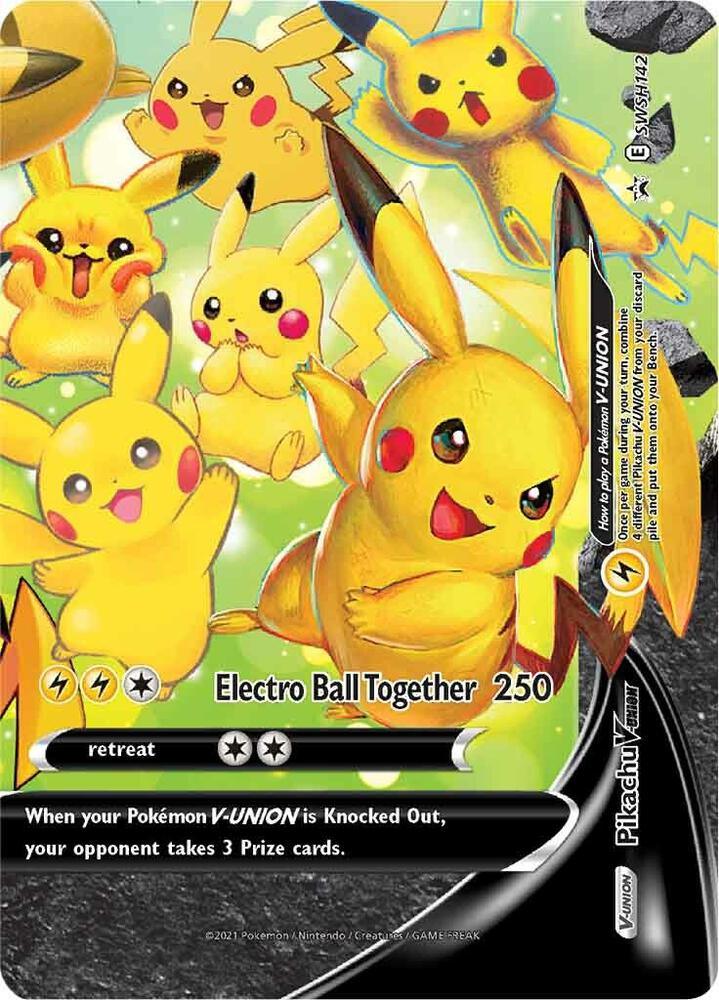 Promo, Sword & Shield: Black Star Promos, SWSH142 Pikachu V-UNION (SWSH142) (Celebrations) [Sword & Shield: Black Star Promos] - Trading Card World