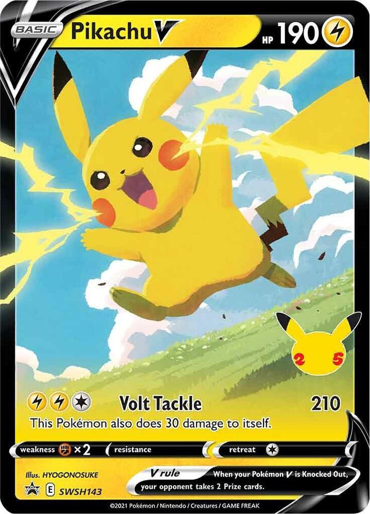 Sword & Shield: Black Star Promos Pikachu V (SWSH143) (Celebrations) [Sword & Shield: Black Star Promos] - Trading Card World