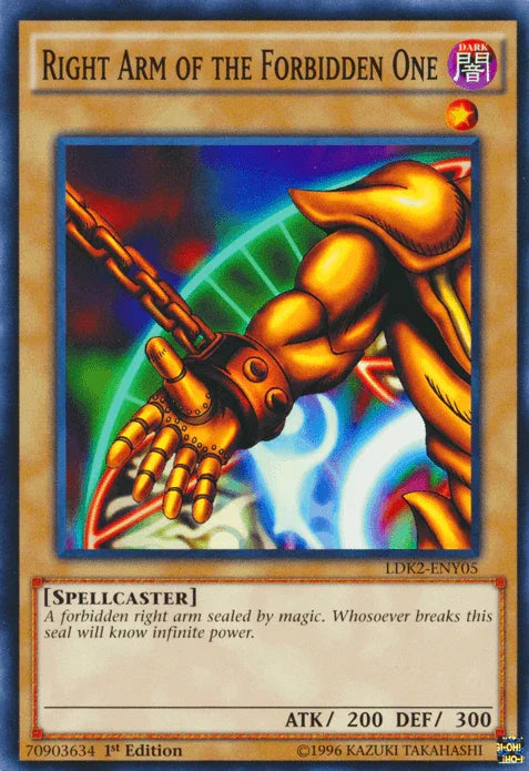 1st Edition, Common, Dark, Legendary Decks II, Normal Monster, Spellcaster, Unlimited Right Arm of the Forbidden One [LDK2-ENY05] Common - Trading Card World