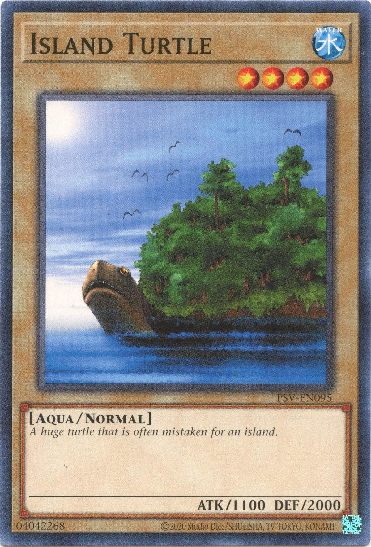 Aqua, Common, Normal Monster, Pharaoh's Servant (25th Anniversary Edition), Unlimited, Water Island Turtle (25th Anniversary) [PSV-EN095] Common - Trading Card World