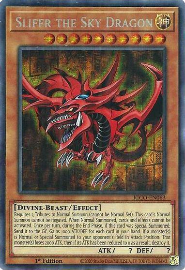 1st Edition, Divine, Divine-Beast, Effect Monster, King's Court, Secret Pharaoh's Rare Slifer the Sky Dragon [KICO-EN063] Secret Pharaoh's Rare - Trading Card World