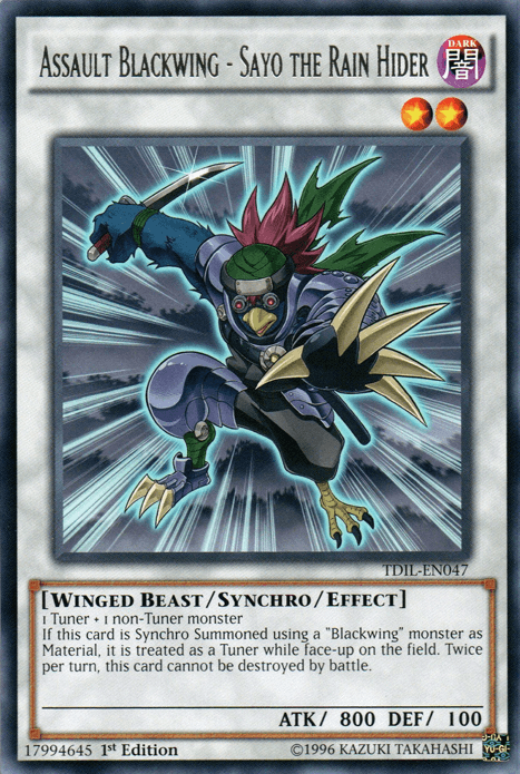 1st Edition, Dark, Rare, Synchro/Effect Monster, The Dark Illusion, Unlimited, Winged Beast Assault Blackwing - Sayo the Rain Hider [TDIL-EN047] Rare - Trading Card World