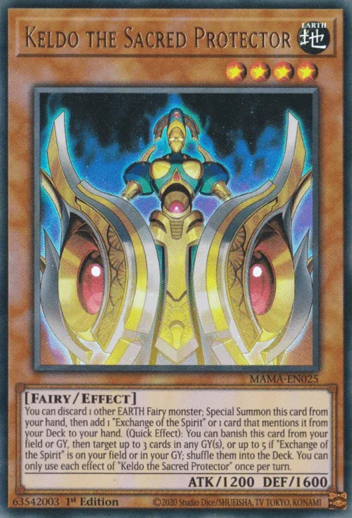 1st Edition, Earth, Effect Monster, Fairy, Magnificent Mavens, Ultra Rare Keldo the Sacred Protector [MAMA-EN025] Ultra Rare - Trading Card World