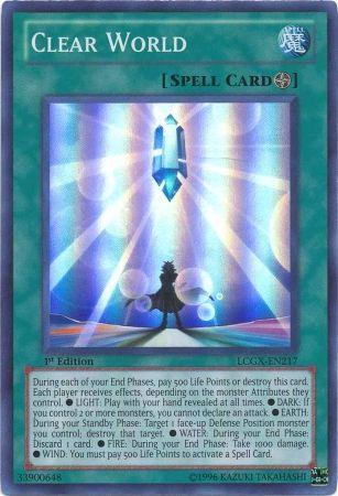 1st Edition, Field Spell, Legendary Collection 2, Spell, Super Rare, Unlimited Clear World [LCGX-EN217] Super Rare - Trading Card World