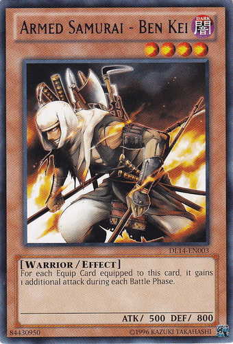 Dark, Duelist League Promo, Effect Monster, Rare, Unlimited, Warrior Armed Samurai - Ben Kei (Blue) [DL14-EN003] Rare - Trading Card World