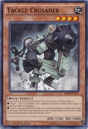 1st Edition, Battle Pack 3: Monster League, Common, Earth, Effect Monster, Rock Tackle Crusader [BP03-EN113] Common - Trading Card World