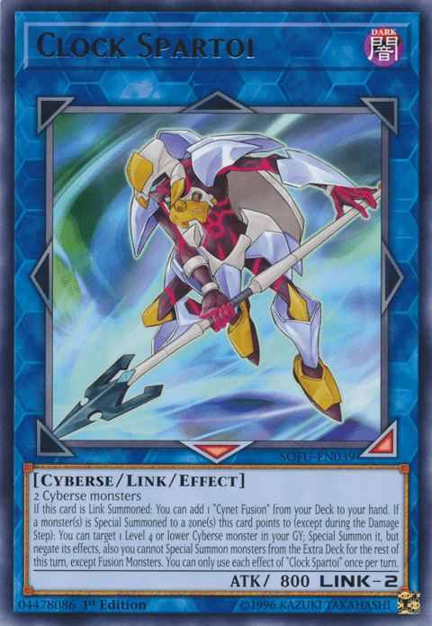 1st Edition, Cyberse, Dark, Link/Effect Monster, Rare, Soul Fusion, Unlimited Clock Spartoi [SOFU-EN039] Rare - Trading Card World