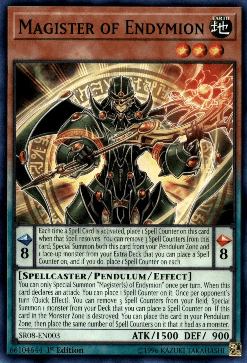 1st Edition, Common, Earth, Pendulum/Effect Monster, Spellcaster, Structure Deck: Order of the Spellcasters Magister of Endymion [SR08-EN003] Common - Trading Card World
