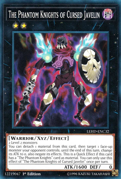 1st Edition, Common, Dark, Legendary Hero Decks, Warrior, Xyz/Effect Monster The Phantom Knights of Cursed Javelin [LEHD-ENC32] Common - Trading Card World