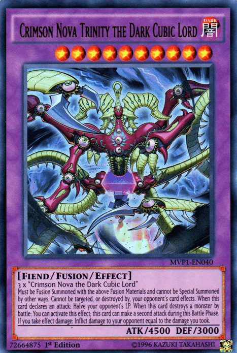 1st Edition, Dark, Fiend, Fusion/Effect Monster, The Dark Side of Dimensions Movie Pack, Ultra Rare, Unlimited Crimson Nova Trinity the Dark Cubic Lord [MVP1-EN040] Ultra Rare - Trading Card World