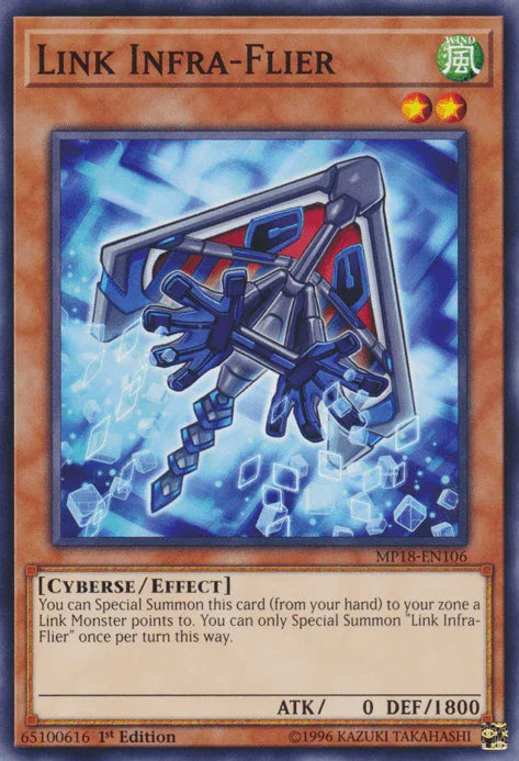 1st Edition, 2018 Mega-Tins Mega Pack, Common, Cyberse, Effect Monster, Wind Link Infra-Flier [MP18-EN106] Common - Trading Card World