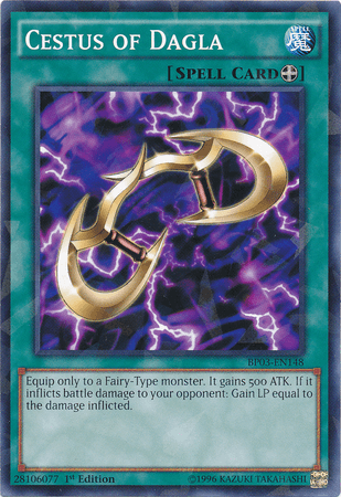 1st Edition, Battle Pack 3: Monster League, Equip Spell, Shatterfoil Rare, Spell Cestus of Dagla [BP03-EN148] Shatterfoil Rare - Trading Card World
