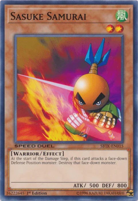1st Edition, Common, Effect Monster, Speed Duel: Trials of the Kingdom, Warrior, Wind Sasuke Samurai [SBTK-EN015] Common - Trading Card World