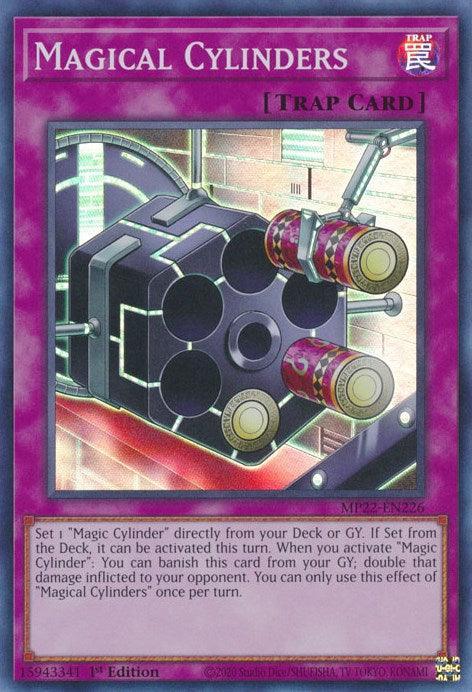 1st Edition, 2022 Tin of the Pharaoh's Gods, Normal Trap, Super Rare, Trap Magical Cylinders [MP22-EN226] Super Rare - Trading Card World