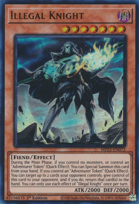 1st Edition, Dark, Dueling Heroes Collectors Tin - Mega Pack (25th Anniversary Edition), Effect Monster, Fiend, Ultra Rare Illegal Knight [MP23-EN072] Ultra Rare - Trading Card World