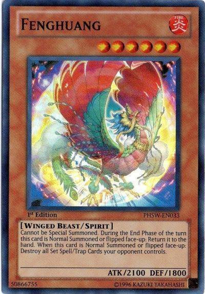1st Edition, Fire, Photon Shockwave, Spirit Monster, Super Rare, Unlimited, Winged Beast Fenghuang [PHSW-EN033] Super Rare - Trading Card World