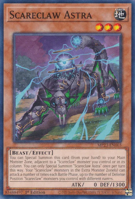 1st Edition, Beast, Common, Dueling Heroes Collectors Tin - Mega Pack (25th Anniversary Edition), Earth, Effect Monster Scareclaw Astra [MP23-EN065] Common - Trading Card World