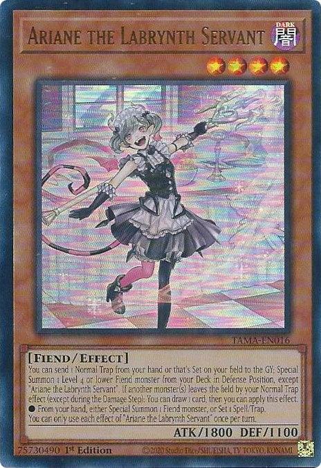 1st Edition, Dark, Effect Monster, Fiend, Tactical Masters, Ultra Rare Ariane the Labrynth Servant [TAMA-EN016] Ultra Rare - Trading Card World