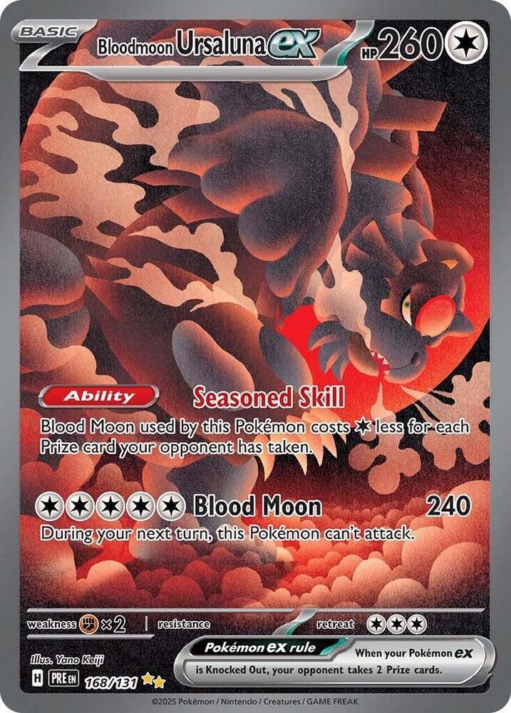 168, Colorless, Fighting [x2], Holofoil, Scarlet & Violet: Prismatic Evolutions, Special Illustration Rare Bloodmoon Ursaluna ex (168/131) [Scarlet & Violet: Prismatic Evolutions] - Trading Card World