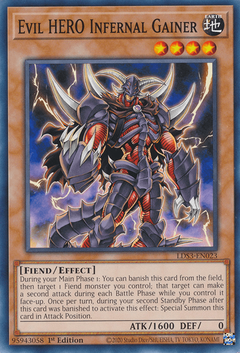 1st Edition, Common, Earth, Effect Monster, Fiend, Legendary Duelists: Season 3 Evil HERO Infernal Gainer [LDS3-EN023] Common - Trading Card World