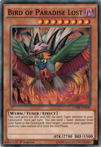 1st Edition, Clash of Rebellions, Common, Dark, Tuner/Effect Monster, Unlimited, Wyrm Bird of Paradise Lost [CORE-EN040] Common - Trading Card World