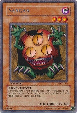 1st Edition, Dark, Effect Monster, Fiend, Metal Raiders, Rare, Unlimited Sangan [MRD-069] Rare - Trading Card World