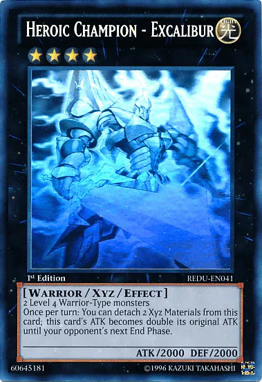 1st Edition, Ghost Rare, Light, Return of the Duelist, Unlimited, Warrior, Xyz/Effect Monster Heroic Champion - Excalibur [REDU-EN041] Ghost Rare - Trading Card World